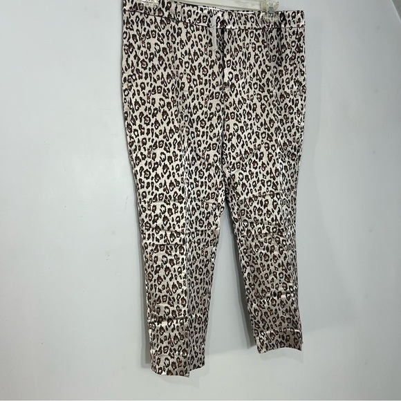 NWT Banana Republic Leopard Print Pants Animal Print Career Slacks Metallic Bold - Picture 9 of 11